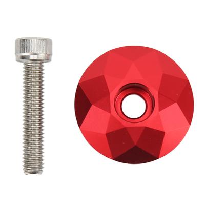 CANSUCC Aluminum Alloy Bike Stem Top Cover Pressure Resistant Bike Headset Top Cover with Screw for Cycling Red