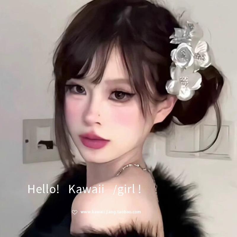 Japanese Retro Red Flower Hair Clip Super Fairy Seaside Vacation Style Side Pure Desire Atmosphere Simulated