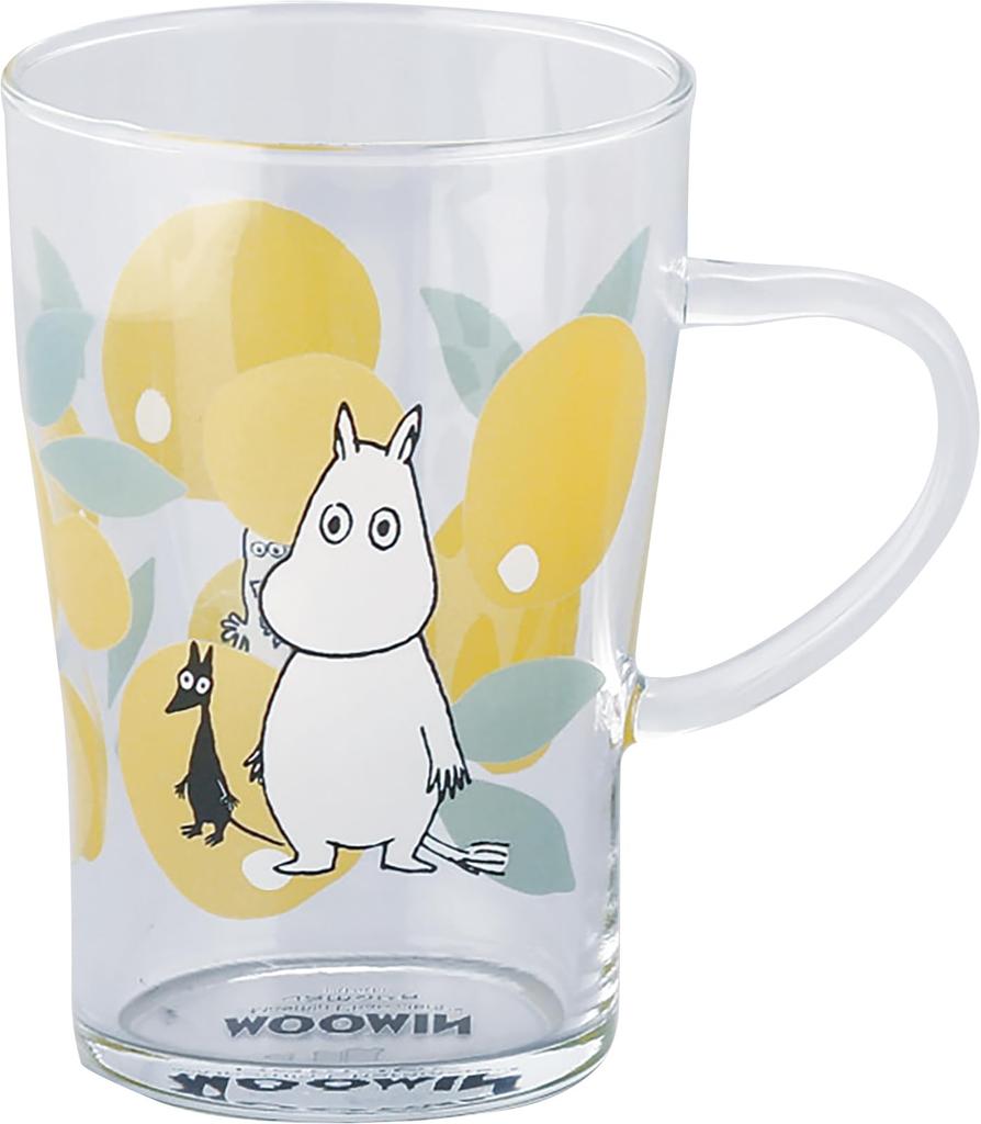 MOOMIN Heat-Resistant Glass Mug, Moomin Design, Approx. 350ml, Perfect for Hot Drinks, Scandinavian Gift, Made In Japan, Yamaka Shoten, MM8201-815