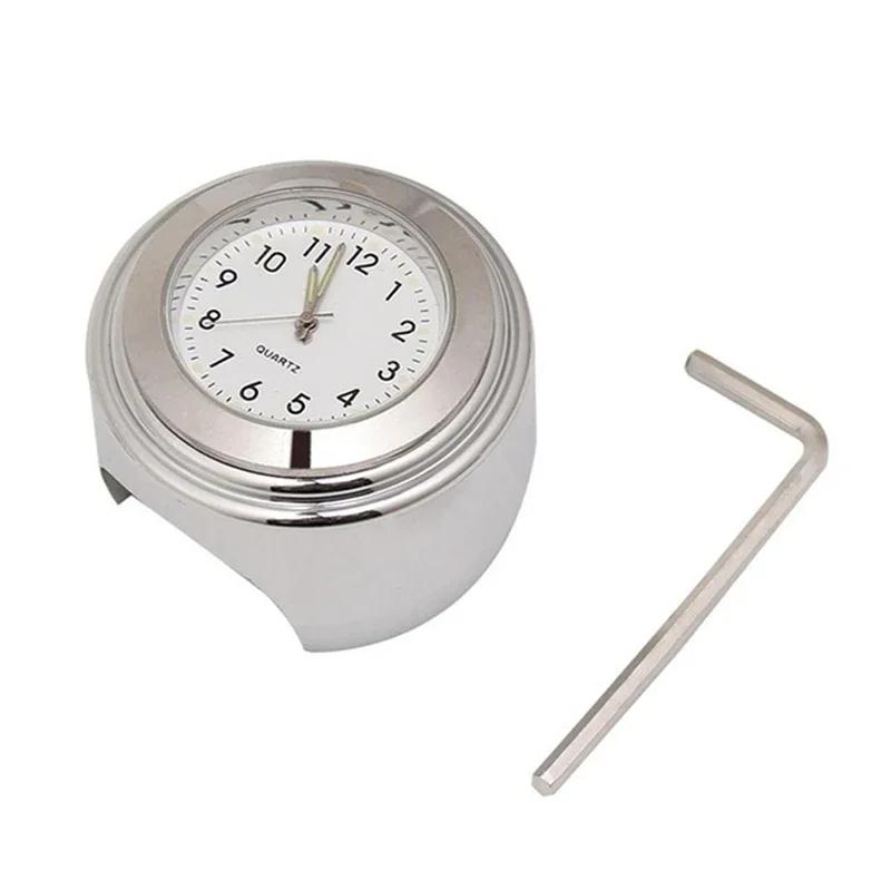 Universelle 7/8 "Motorraduhr, staubdichte Quarzuhr, wasserdicht, für die Lenkermontage, Motorrad-Fahrplanuhr mit Schraubenschlüssel