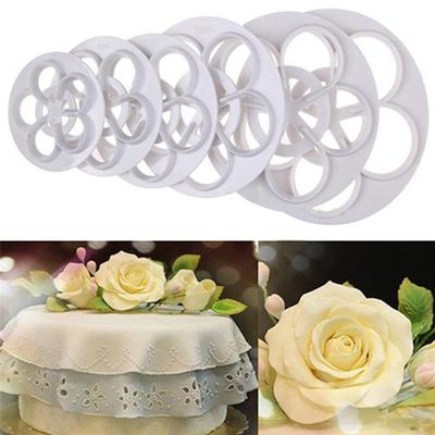 6 Stücke Fondant Kuchen Sugarcraft Rose Blume Cookie Form Gum Paste Cutter Werkzeug