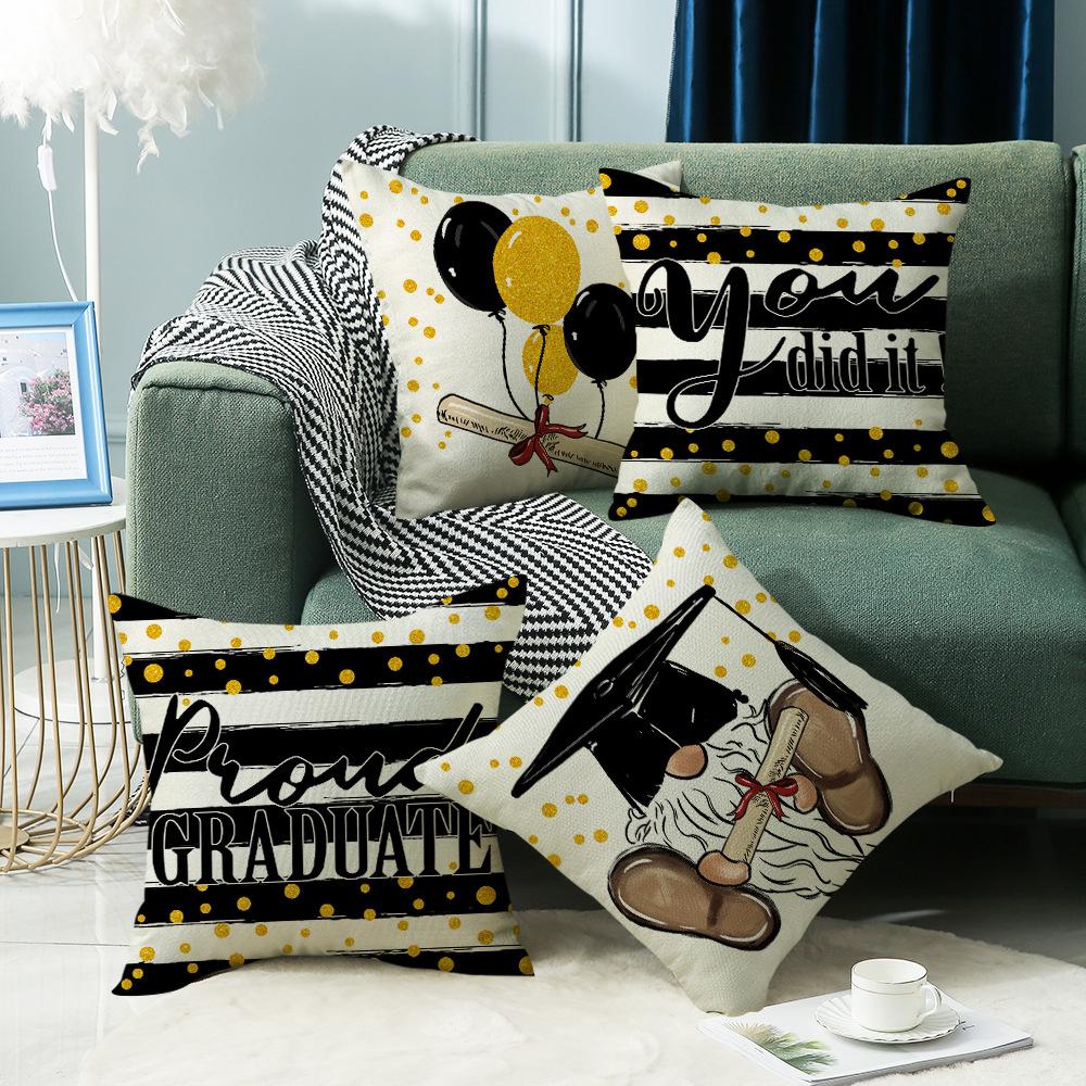 New Graduation Season Simple Printed Pillow Living Room Bedroom Home Sofa Bedside Pillow Cover Cushion Cover