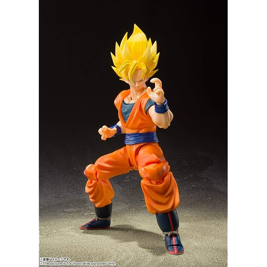 TAMASHII NATIONS S.H.Figuarts Dragon Ball Z Super Saiyan Full Power Son Goku, Environ. 140mm, PVC & A