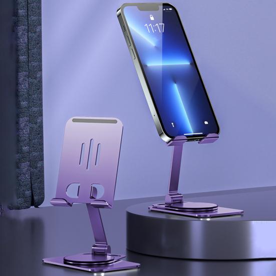 Mobile Phone Holder 360 Degree Rotation Foldable Anti-slip Great Load Bearing Adjustable Hold Phone Aluminum Alloy Stable Desk Phone Rack