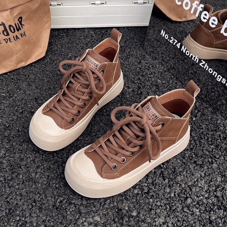 Retro Short Boots Women's 2025 Autumn and Winter New Casual Martin Boots Spring and Autumn Single Boots Versatile Velvet Sports High-top Shoes