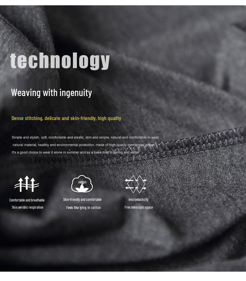 Herr Slim Fit Modal Höghals Merceriserad Bomulls T-shirt