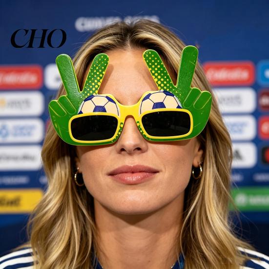 Football Fan Sunglasses Theme Sunglasses, Lightweight Events Glasses, Funny Peace Gesture Women Stadium for Men Fans Game Day Photos Unisex