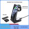 Three-in-One Wireless Charger for Apple & Samsung Watches: Detachable, 15W Fast Charging, Portable.