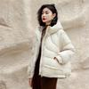 Autumn and winter new down jacket women's short hooded loose warm white duck down jacket bread jacket thickened