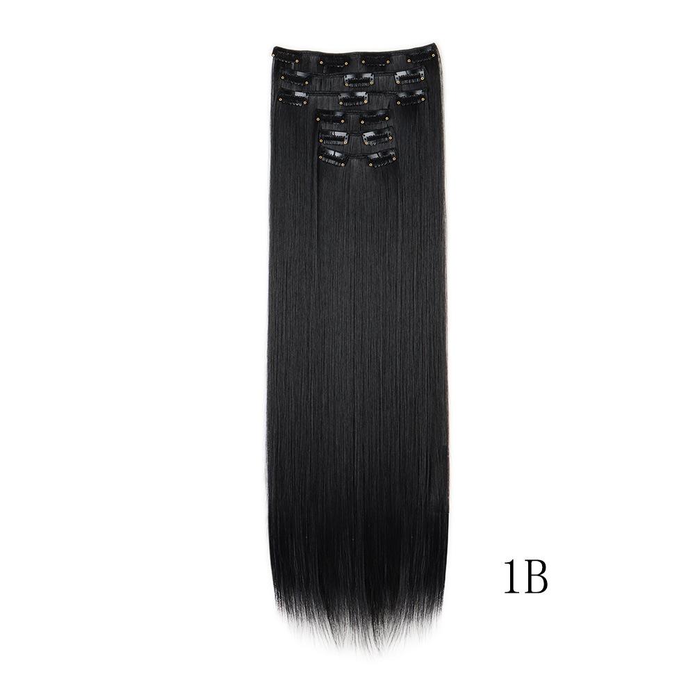 6PC Clip in Hair Extensions 24" Straight Long Extensions for Women Synthetic Hairpiece Highlight