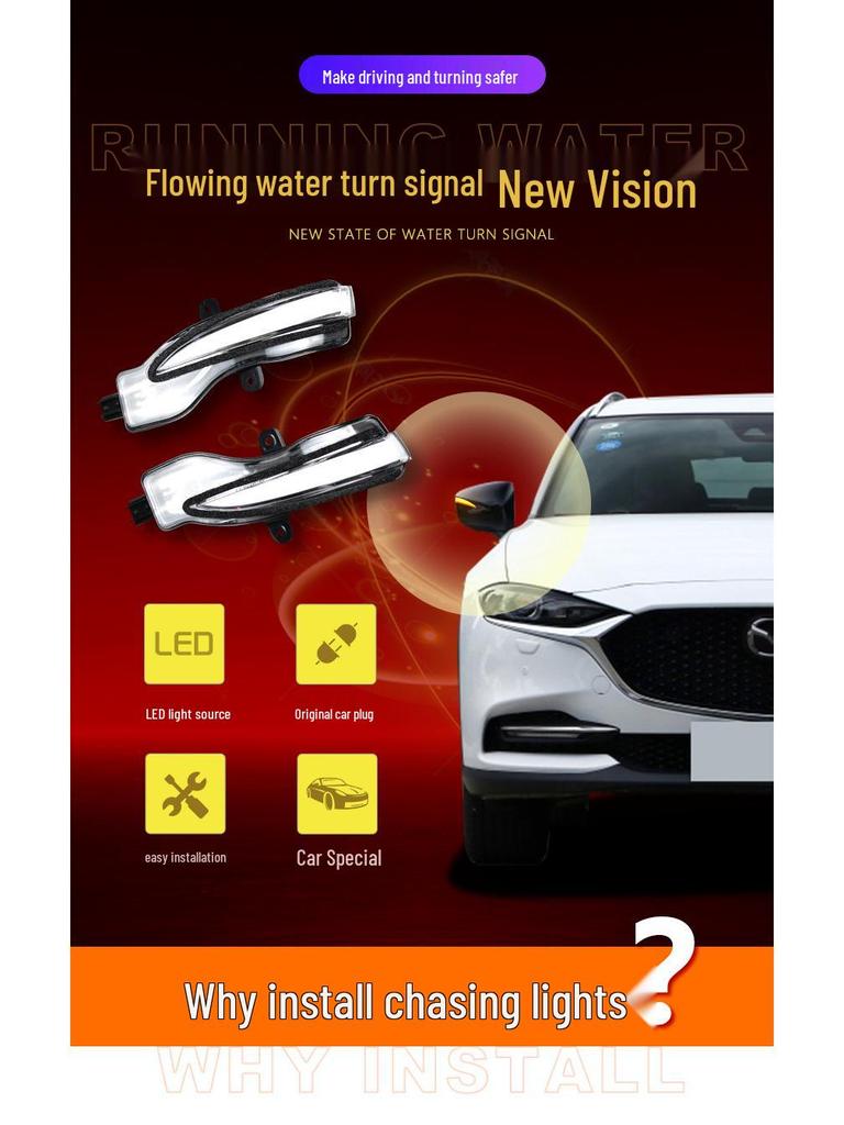 Mazda CX-3 Rearview Mirror Sequential Turn Signal & Blue Daytime Running Light