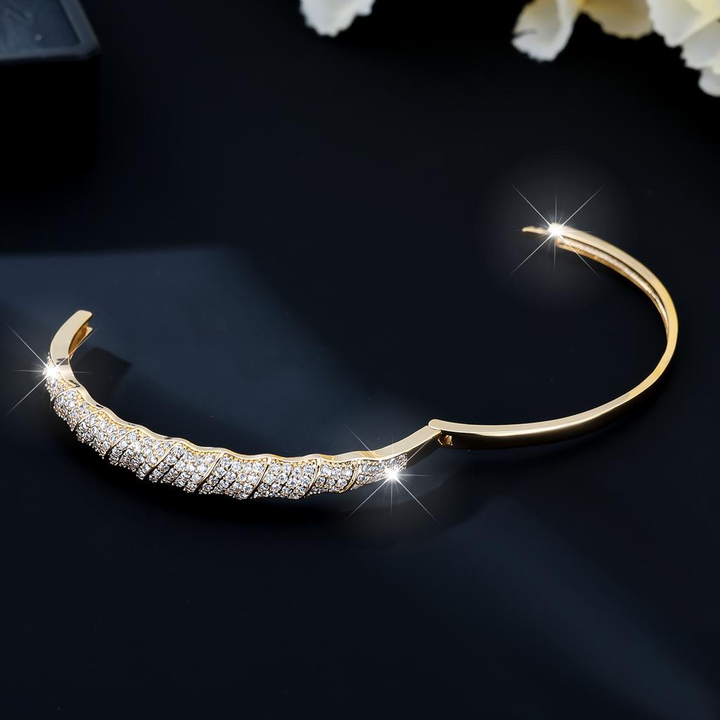 European and American Light Luxury Open Bracelet Women's Fashion High-end Zircon Bracelet
