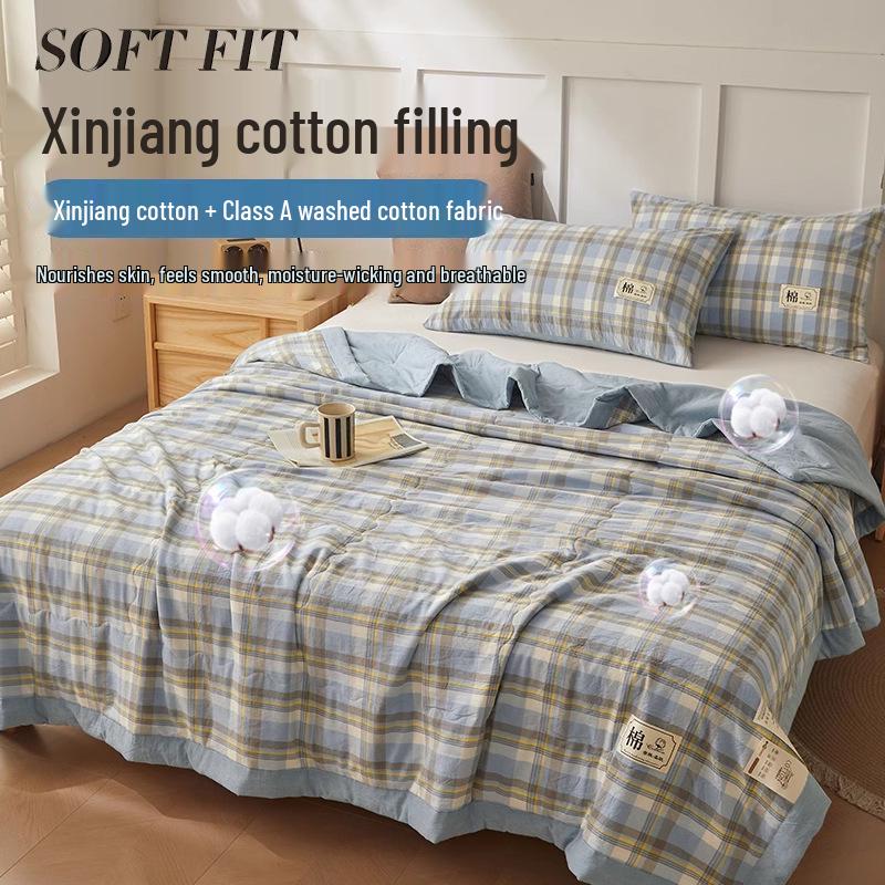 Xinjiang Bomull Luftkonditionering Sommartäcke - Sval, Klass A, Enkelt Sovsalstäcke för Studenter