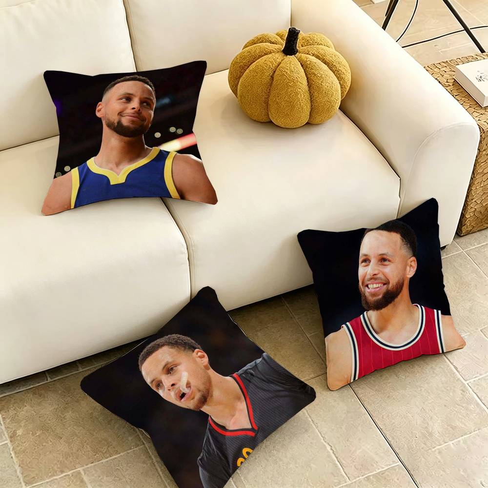 Steph C-Curry Basketball P-Player Square Double-Sided printed Pillow Case Bedroom Bedside Pillow Sofa Cushion Cover Gift