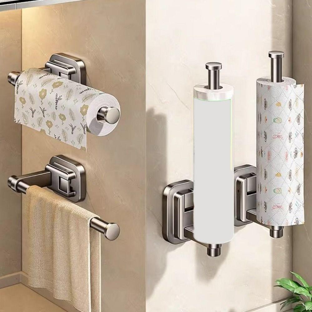 Wall Mounted Cling Film Storage Rack Easy Install Roll Paper Holder  Cabinet