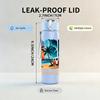 1PC Beach Life Tropical Coast Poster 750ml Color Plastic Sports Water Bottle Leakproof Flip Straw Lid Suitable for Sports Office Home Use