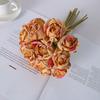 Gift 12 Head Artificial Flower Bouquet Handmade Romantic Simulated Rose Bouquet Colorful Silk Fake Flowers Valentine's Day