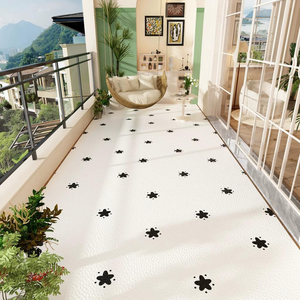 Balcony Floor Mat PVC Leather Washable Carpet Dirty Resistant Easy Clean Non-slip Mats Kitchen Rugs Pet Carpets Home Decoration
