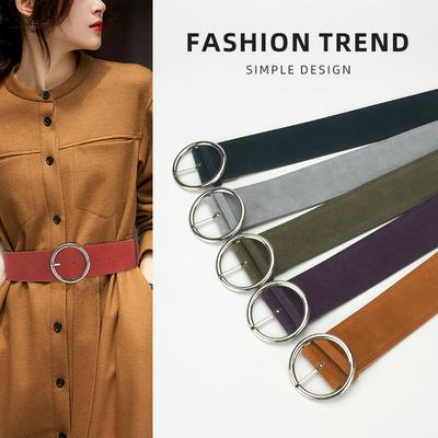 New Retro Waistband for Women Round Buckle Pin Buckle Belt for Women Fashion Decoration Versatile Dresses Coat Belt for Women