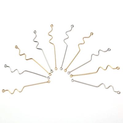 10Pcs/Set Copper Curve Connecting Rod Charms Diy Making Earrings Jewelry Crafts