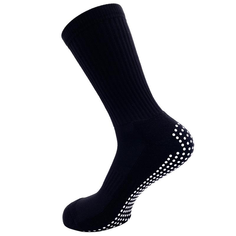 5 Pairs Men's Sweat Absorbent Breathable Solid Colour Non-slip Dot Rubber Shock Absorbent Wear-resistant Towel Bottom Sports Socks