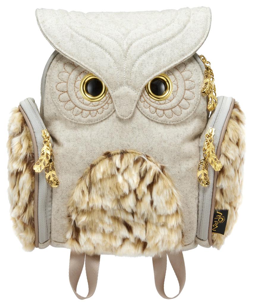 MORN CREATIONS Eule Klassischer Flanellpelz, Weiß, Damen, OW-356