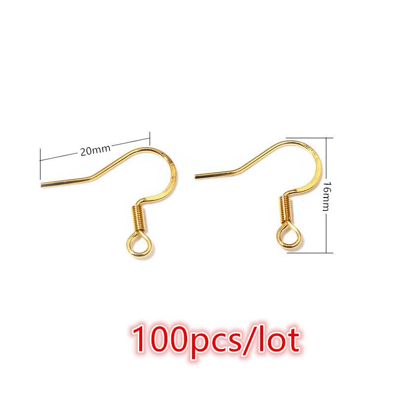 30-100pcs Stainless Steel DIY Earrings Hooks Clasp Findings Handmade Jewelry Making Accessories Earwire Accessories Steel Gold