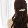 Zinc Zinc Alloy Ponytail Holder Pearl Headdress Women Hair Clip Girl Spring Clip Korean Style Hairpin
