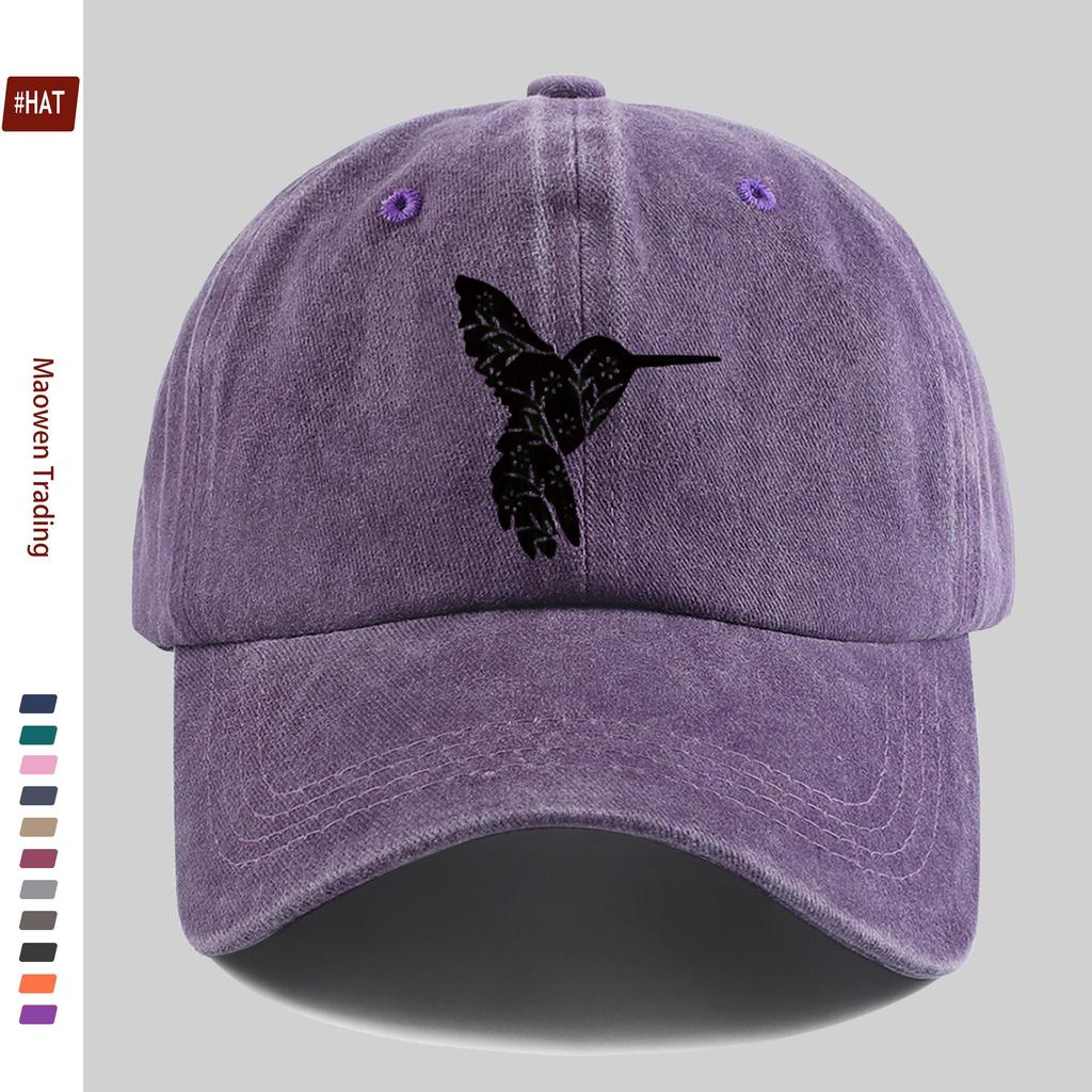 Pc Hummingbird Silhouette Printed Baseball Cap Trucker Style Sun Hat Comfortable Lightweight Papa Cap Dad Mom Beach Party De