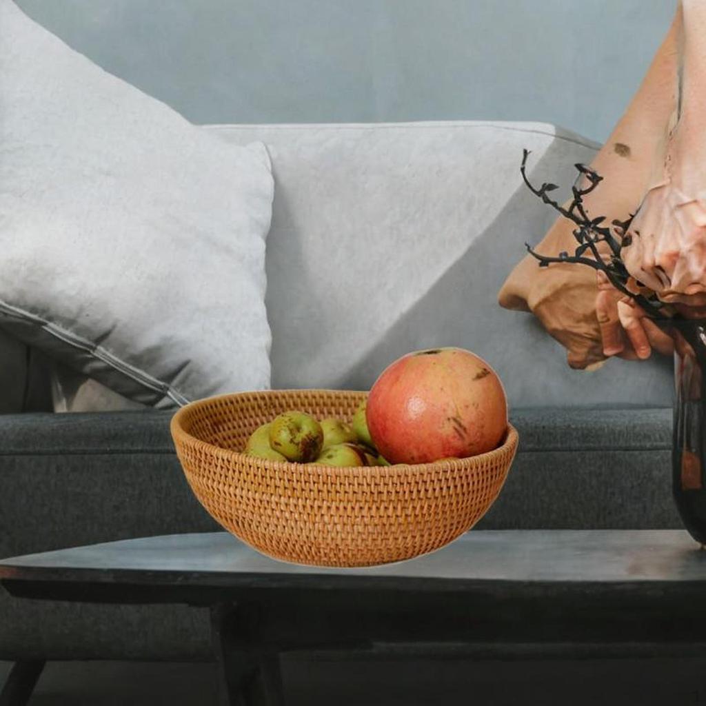 Braided Basket Snack Bread Organizer Stackable Solid Storage Baskets for Home Fruit Bowl Desk