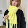 Luochi Knitting~Candy Color Plush Scarf: Soft, Skin-Friendly, Warm Tassels & Braids, Versatile Winter Neck Warmer for Women.
