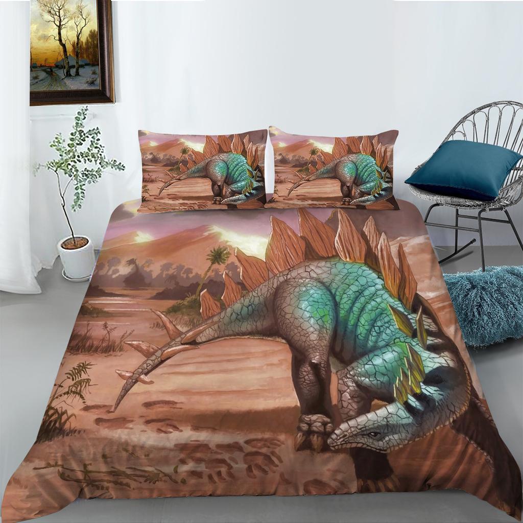 3D Dinosaur Digital Printing Comfortable Polyester Bedding Two Or Three-Piece Set
