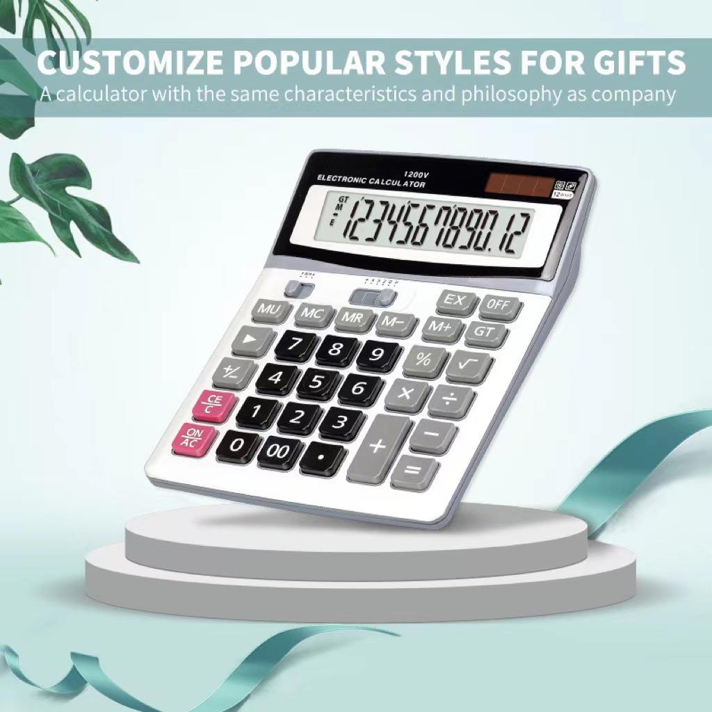 Solar-Powered Desktop Calculator with Large 12-Digit Screen for Accounting and Finance.