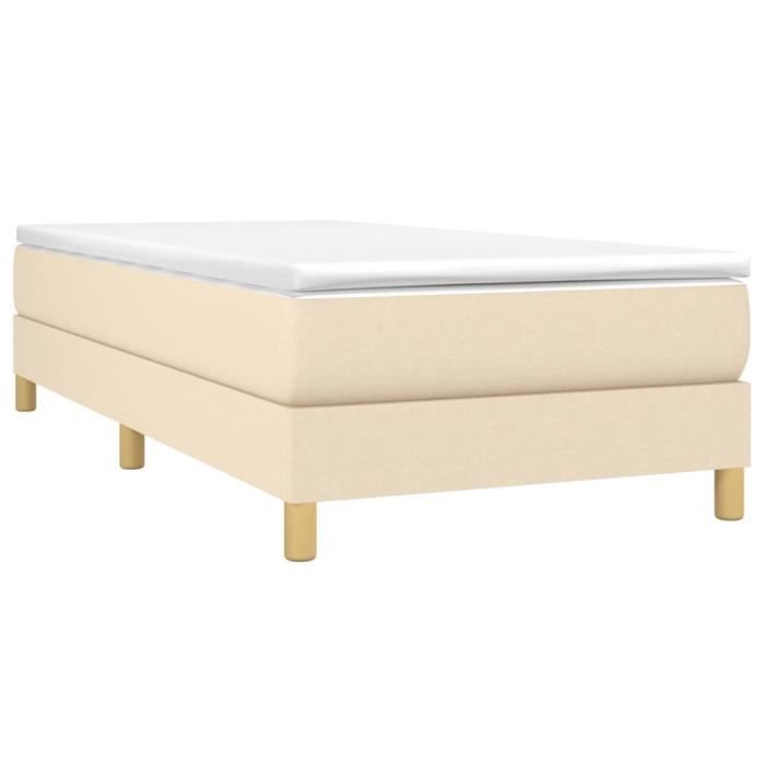 3144132 vidaXL Lit à sommier tapissier avec matelas Crème 80x200 cm Tissu