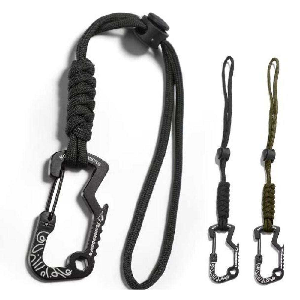 2Colors Outdoor Hook Carabiner with Paracord Keychain Quick Hanging Buckle  for Camping Hiking