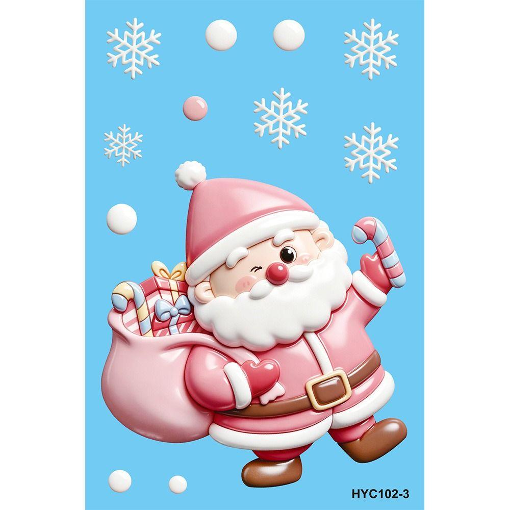 9Pcs PVC Christmas Window Stickers Removable Holiday Window Decals  New Year Party Decor