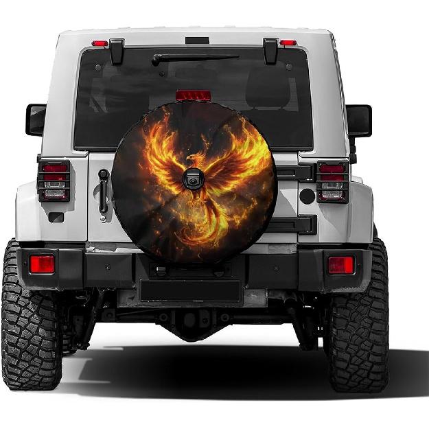 

KiuLoam Funny Skeleton Human Spare Tire Cover with Backup Camera Hole Universal Sunscreen Waterproof Wheel Covers for Trailer RV SUV Truck and Many 16 with Backup Camera Ho