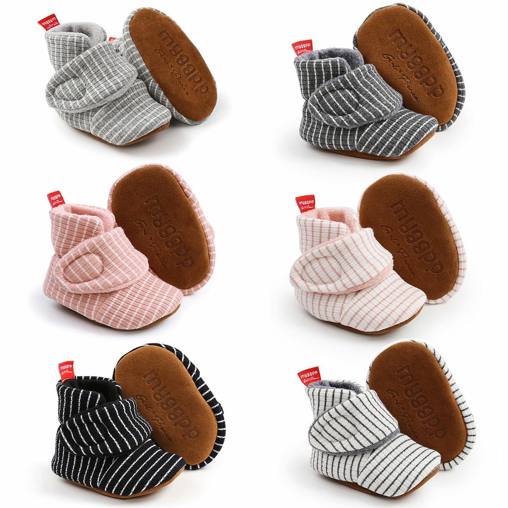 MYGGPP Autumn and Winter Striped Cotton Shoes Cotton Boots Baby Shoes Warm Shoes Baby Shoes Toddler Shoes