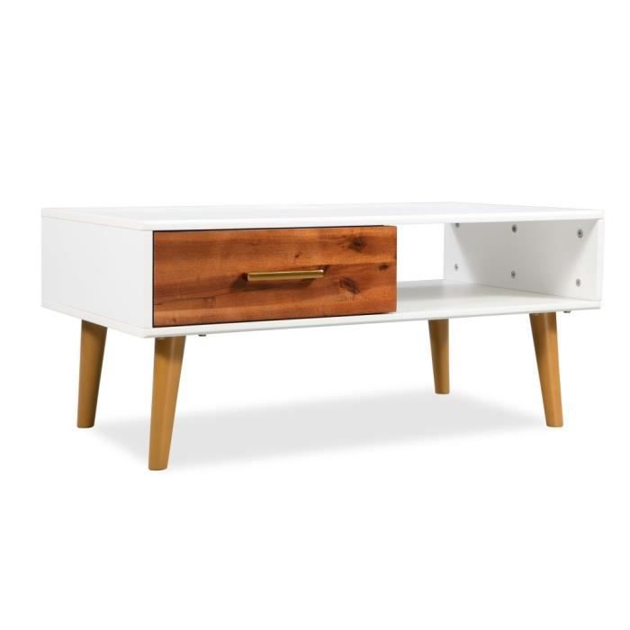 VidaXL Table basse Bois d'acacia massif 90 x 50 x 40 cm
