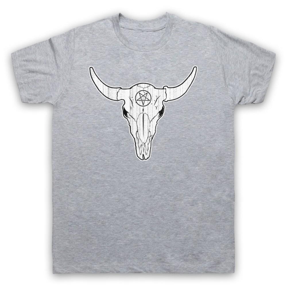 

Buffalo Skull Gothic Illustration Horror Pentagram Mens And Womens T-Shirt L
