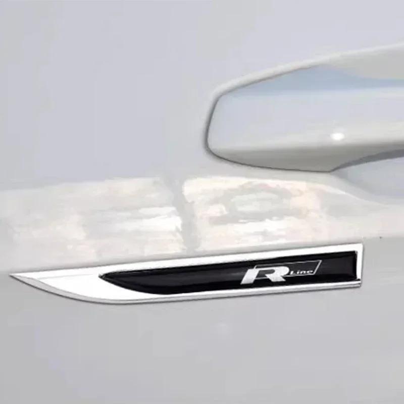 2pcs Metal 3D R line Logo Rline Car Fender Side Wing Emblem Badge Sticker For VW Golf 6 5 7 8 MK7 MK6 Tiguan Polo Sagitar Lavida zd0