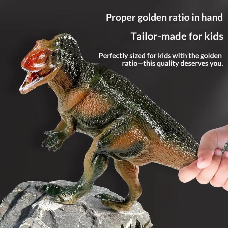 Dinosaur Toy Set For Kids Realistic Soft Rubber Animal Models Triceratops T-Rex Pterosaur Figures Ornament Doll Random Style