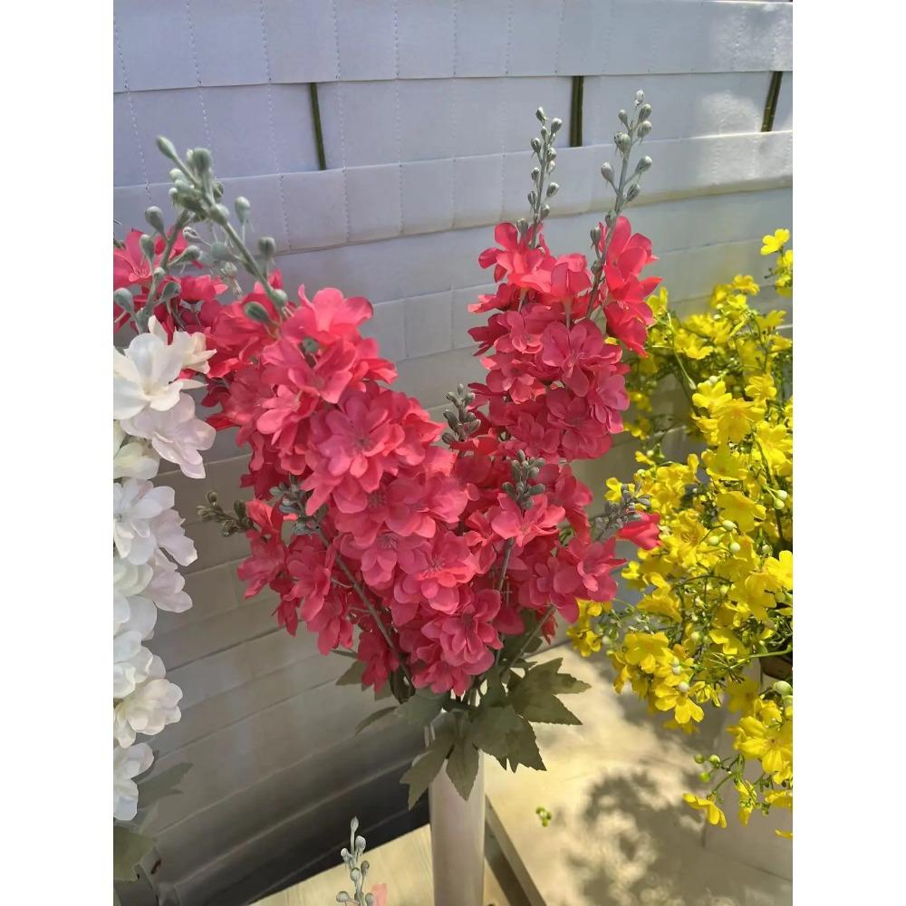 Artificial Flocking Delphinium Simulation Flowers, Wedding Flower Arrangement 2-pronged Large Delphinium Hotel Decoration Fake F