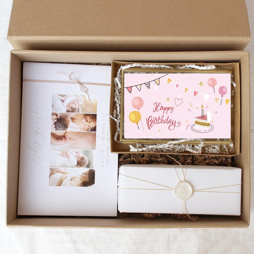 30pcs Pink Children's Birthday Card Gift Label Card Happy Birthday Invitation Card Greeting Card Thanks Card Customization