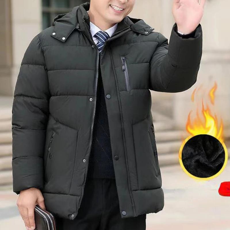 Winter Men's Jacket Thickened Warm Waterproof Hooded Jacket Windproof Jacket