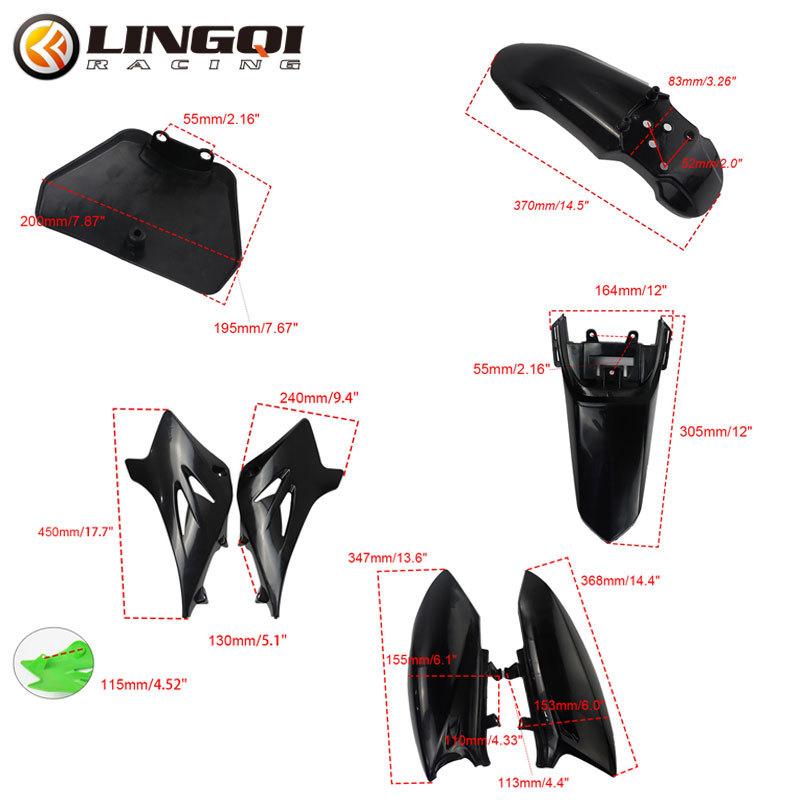 LINGQI Fairing Body Parts Plastic Front Rear Fender Kits TTR Motorcycle Replacement Mudguard For TTR50 Dirt Bike Moto TTR 50