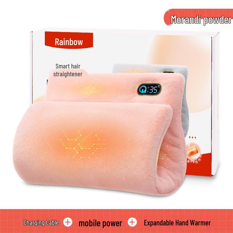 Iridescent Rechargeable Hand Warmer: Adjustable Temperature, Washable Pad, Smart Digital Display.