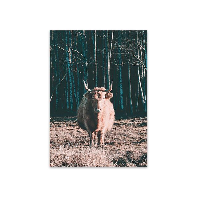 Krajina Plátno Malba Plakáty pro Design Domova Stromy Dobytek Nástěnné Umělecké Tisky pro Ložnici Obrázek Na Loft Bezrámový Dekor Pokoje Bez Rámu