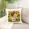 [ Ready Stock Flannel Square Bedside Pillowcase, Pastoral Home Atmosphere Cartoon Anime Pattern Cushion Protective Cover 45x45cm