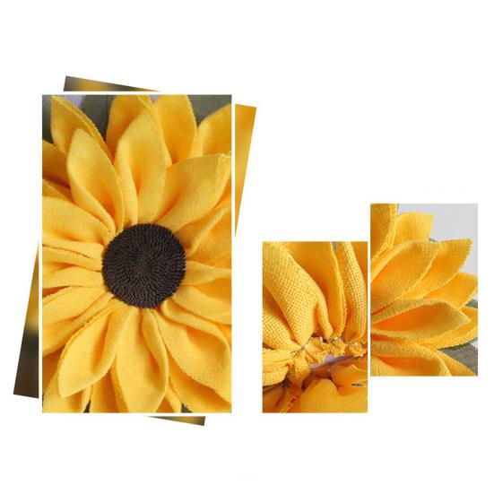 16,54 Zoll Sonnenblumenkranz für Haustür Künstliche Sonnenblumen Jute Girlande Bauernhaus Außen Hängendes Willkommensschild für Zuhause Wand Garten Hof